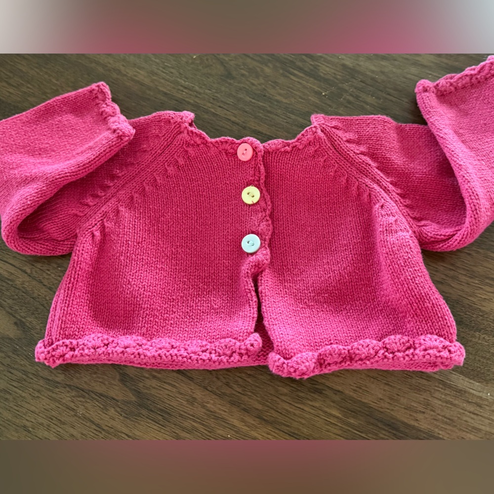 Pink Knitted Kids Cardigan